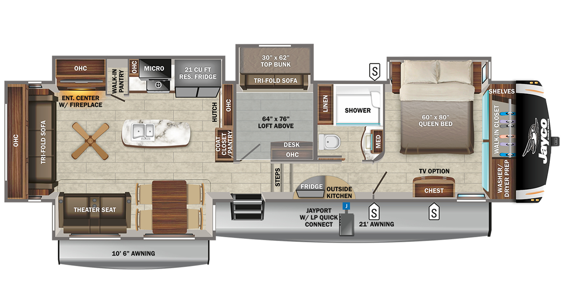 2022 JAYCO EAGLE 355MBQS, , floor-plans-day image number 0